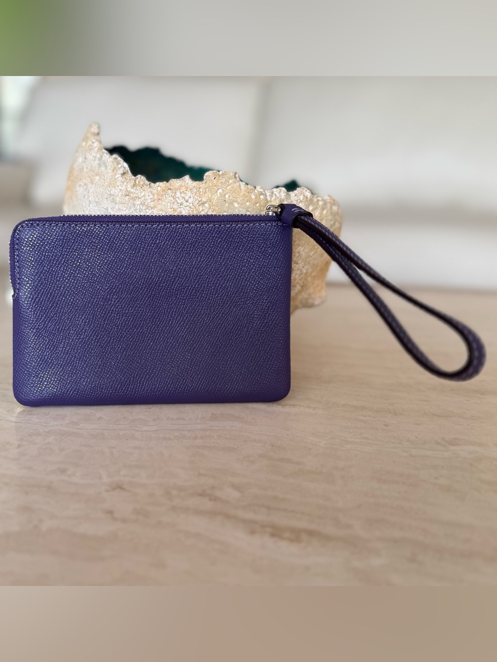 Coach Deep Purple Leather Wristlet - Picture 2 of 6